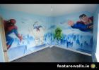GHOSTBUSTERS, SUPERMAN AND SPIDERMAN MURAL