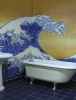 Zen Wave bathroom mural